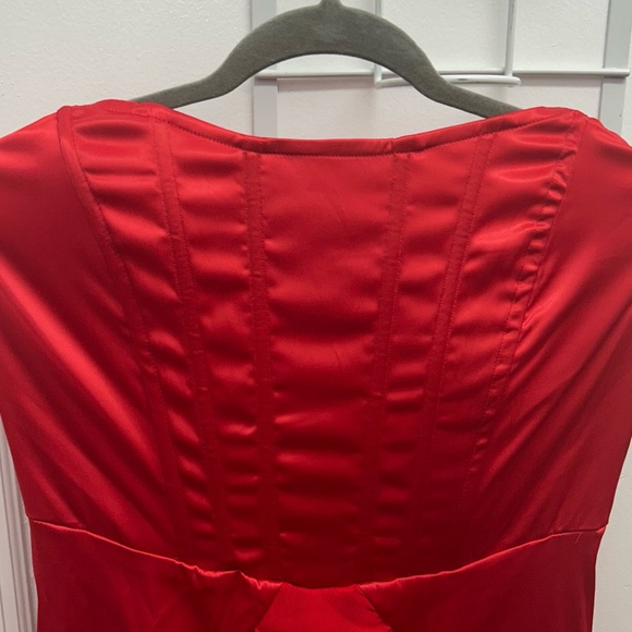 Beautiful Red halter top dress with a mini train. - Picture 3 of 3